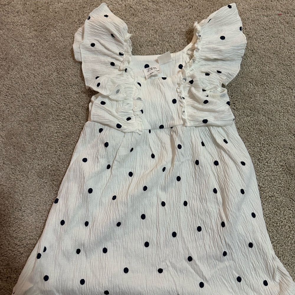 White Polka Dot Kids Dress